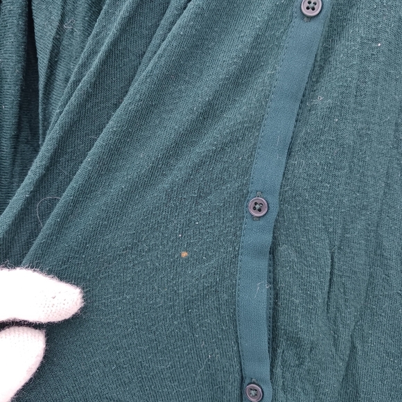 Meadow Rue Anthropologie  Surya Velvet Burnout Top Swing Top Green Womens Sz S - Picture 2 of 6